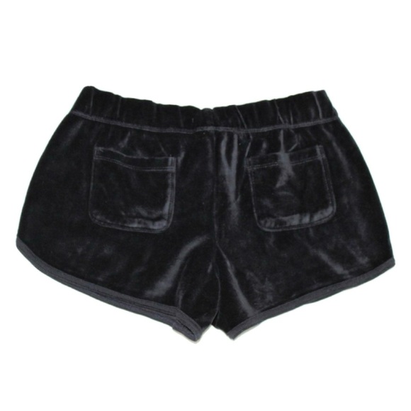 Velour/Velvet Short Shorts with Pockets on the Back & a Silk/Satin Drawstring - Picture 2 of 2